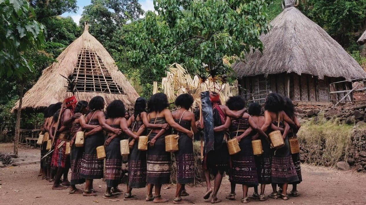 Abui tribe traditional dance at Takpala village, Alor