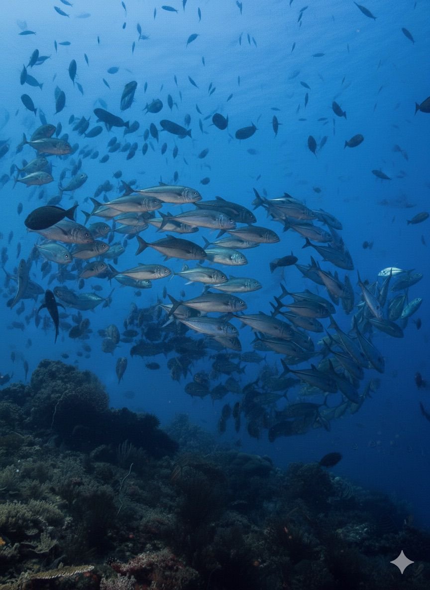 Schooling Jacks — Caranx sexfasciatus